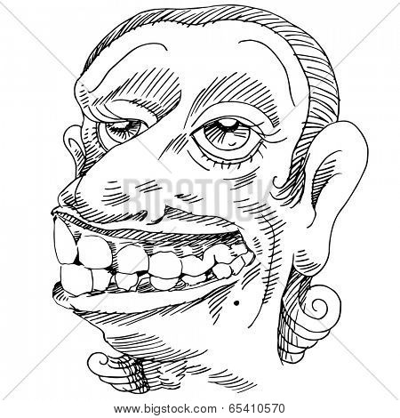 An image of a woman with large teeth.