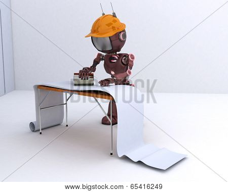 3D Render of an Android hanging wallpaper