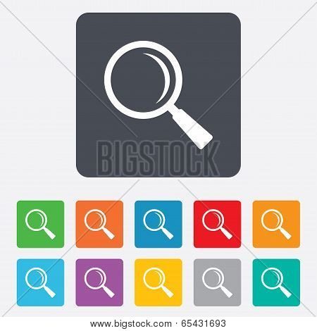 Magnifier glass sign icon. Zoom tool. Navigation