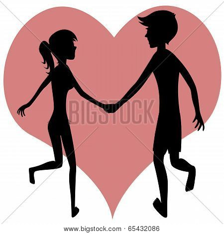 Happy running couple (summertime)