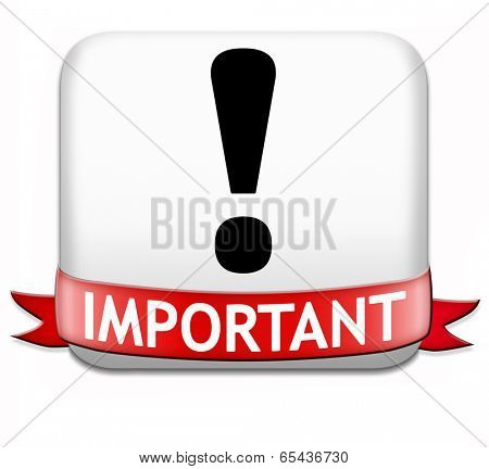 important information very crucial message essential and critical info button or icon