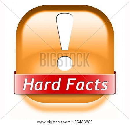 hard facts or proof, scientific proven fact button or icon