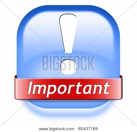 important information very crucial message essential and critical info button or icon