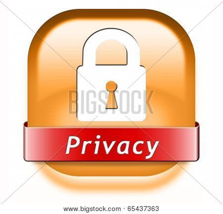privacy private area protection of personal online data or confidential information, password protected info button or sign