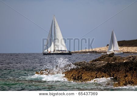 Yachts at sea