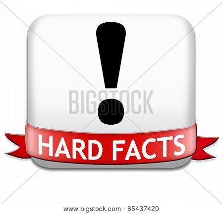 hard facts or proof, scientific proven fact button or icon