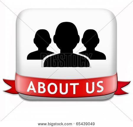 About us button our business or working team members icon