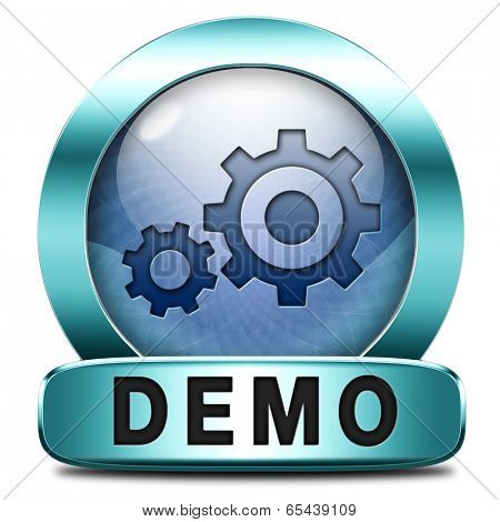 Demo icon download button for free trial demonstration