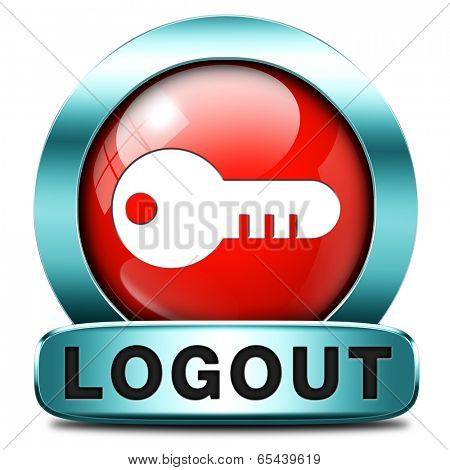 logout icon or user or member logout button or banner
