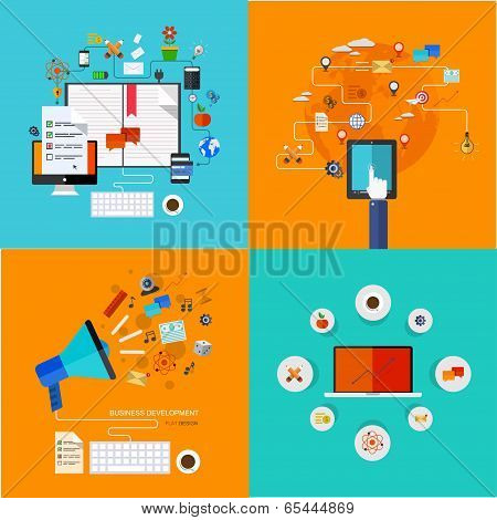 Vector modern flat icons set.