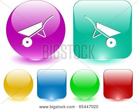 Wheelbarrow. Vector interface element.