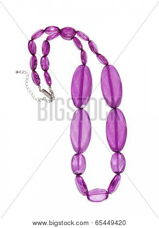 pink necklace isolated on white
