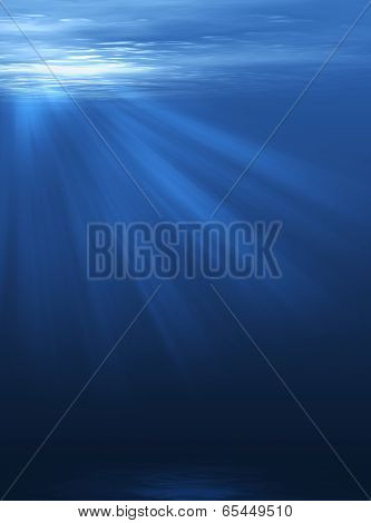Rays Of Light Through The Depth Of The Sea