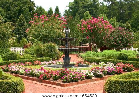 Formal Garden With Fountain