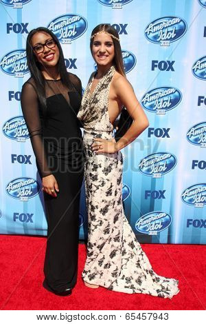 LOS ANGELES - MAY 21:  Malaya Watson; Emily Piriz at the American Idol Season 13 Finale at Nokia Theater at LA Live on May 21, 2014 in Los Angeles, CA