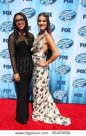 LOS ANGELES - MAY 21:  Malaya Watson; Emily Piriz at the American Idol Season 13 Finale at Nokia Theater at LA Live on May 21, 2014 in Los Angeles, CA