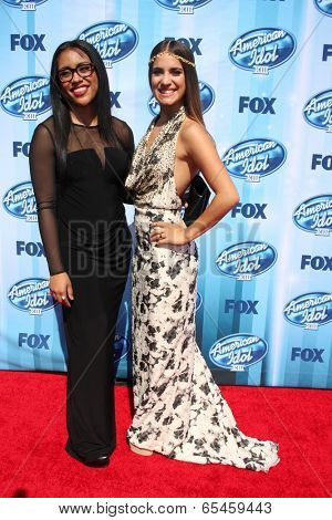 LOS ANGELES - MAY 21:  Malaya Watson; Emily Piriz at the American Idol Season 13 Finale at Nokia Theater at LA Live on May 21, 2014 in Los Angeles, CA