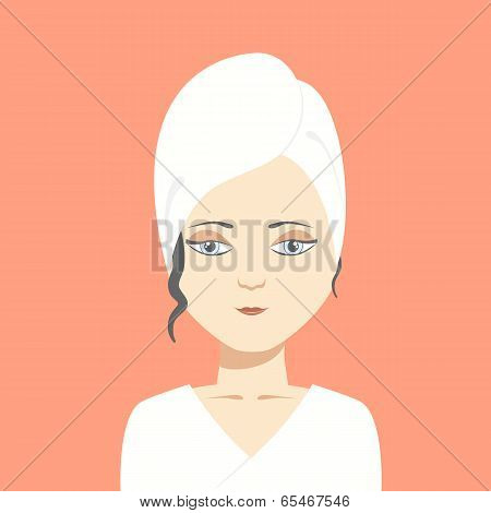 Woman With Towel On Head