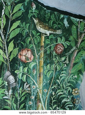 Frescoes in Pompeii ruines, Naples, Italy