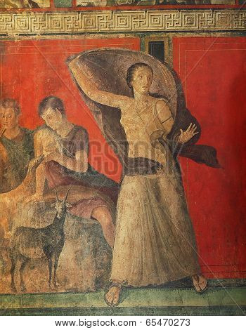 Frescoes in Pompeii ruines, Naples, Italy