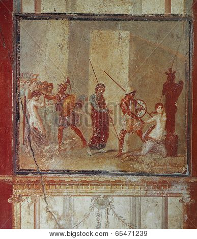 Frescoes in Pompeii ruines, Naples, Italy