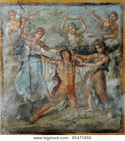 Frescoes in Pompeii ruines, Naples, Italy