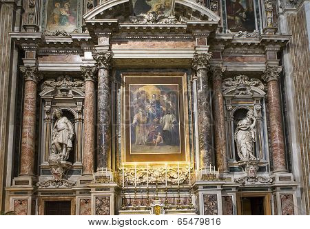 Barroco church of the Gesu Nuovo, Naples, Italy