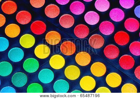 Colorful eye shadows palette