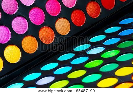 Colorful eye shadows palette