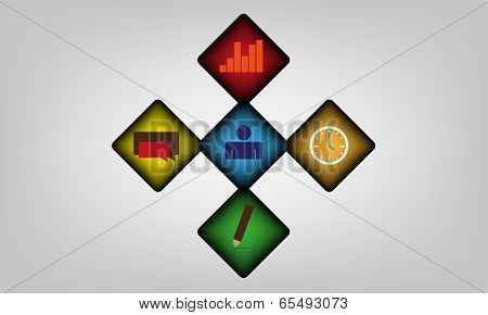 Vector abstract squares inforaphic icons background