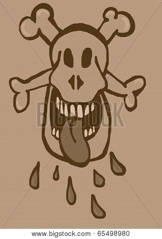 vintage skull with bigmouth