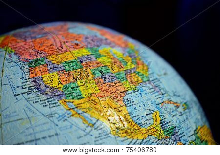 Close Up Globe Of The World