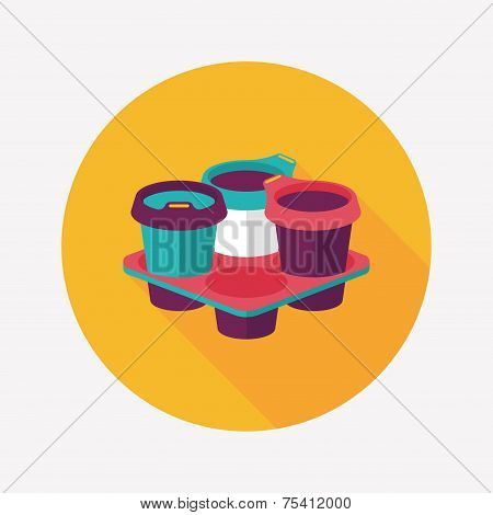 Takeaway Coffee Flat Icon With Long Shadow,eps10