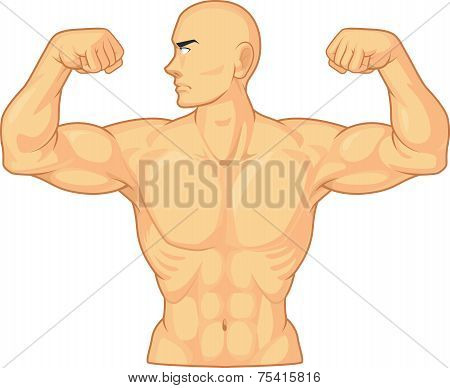 Bodybuilder Flexing Muscles