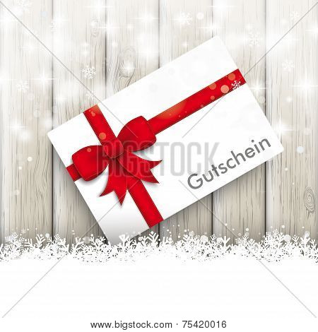 Snowfall Glitter Coupon Ash Wooden Background