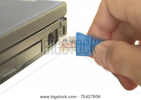 pluggin in network cable