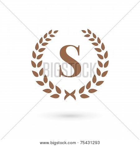 Letter S Laurel Wreath Logo Icon Design Template Elements