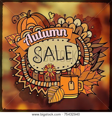autumn sale blurred background