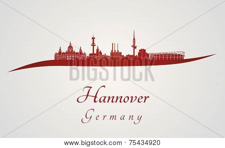 Hannover Skyline In Red