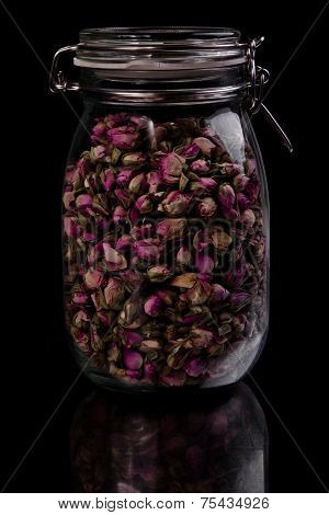 Jar full of aromatic dried fruits