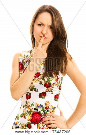 Confused young woman