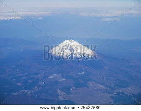 Aerial view of Mt. Fuji in Japan