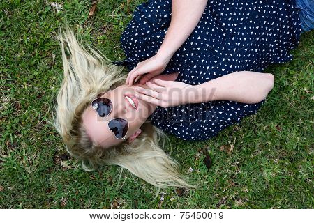 Beautiful Blond Woman With Sunglasses