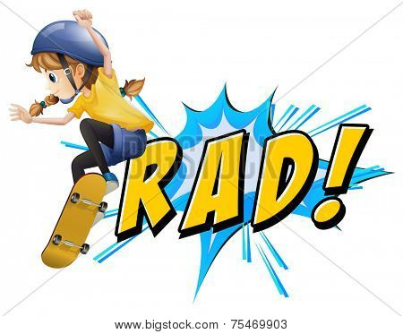 Skating boy with Rad text
