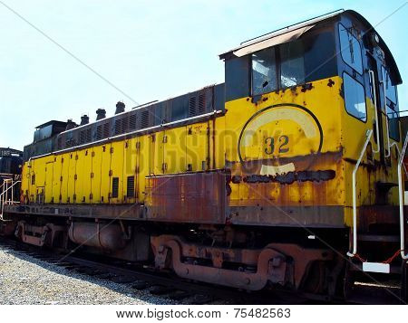 Vintage Yellow Train Engine