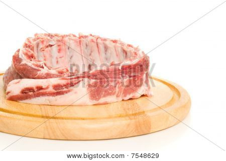 ซี่โครงหมูอร่อยบน Hardboard กลม