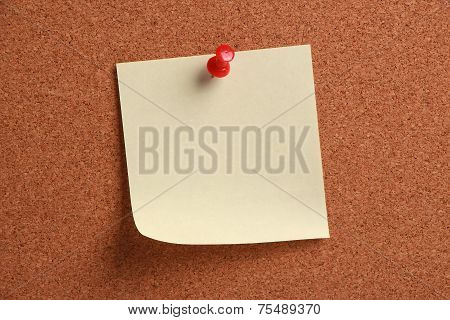 Blank Note Pinned On Cork