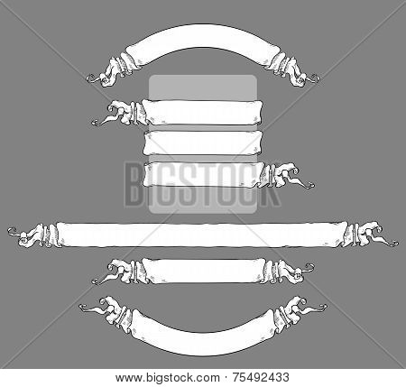 Black & white vintage ribbons set