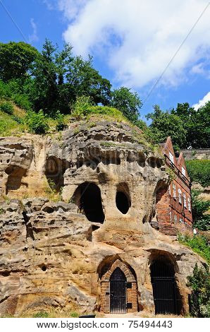 Castle mound caves, Nottingham.