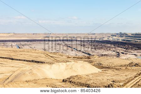 Opencast Brown Coal Mine. Open Pit.